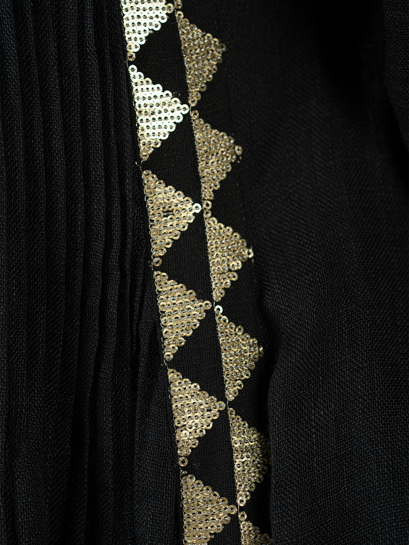 Black Linen Abaya - Image 2