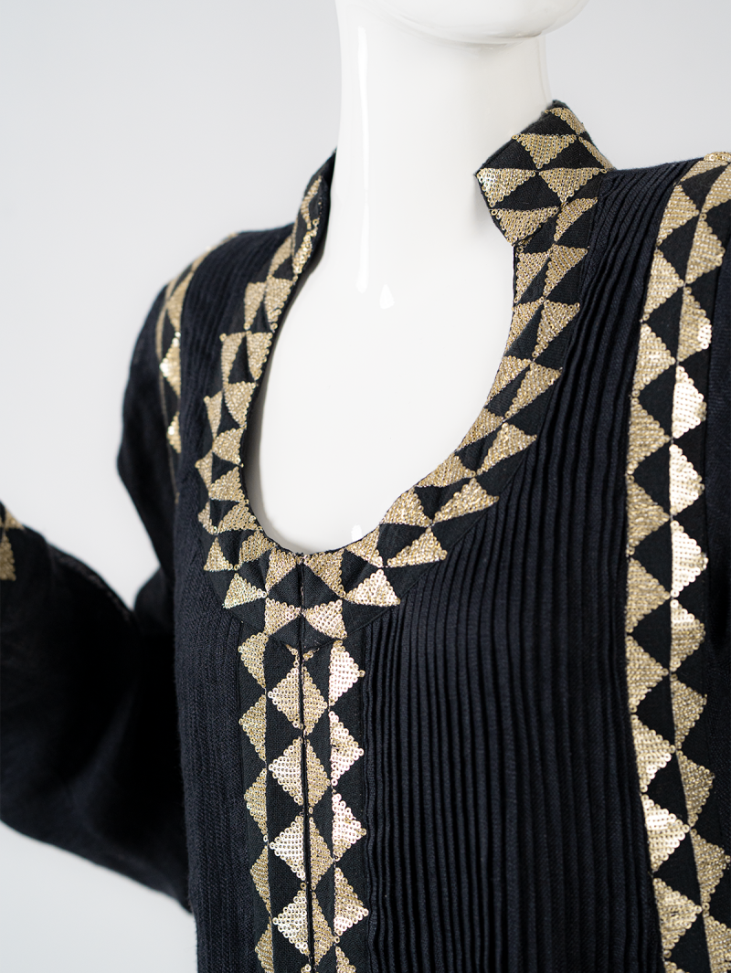 Black Linen Abaya - Image 3