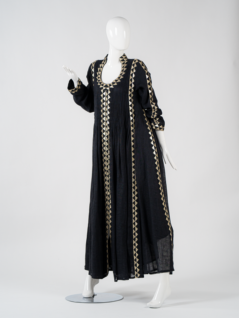 Black Linen Abaya